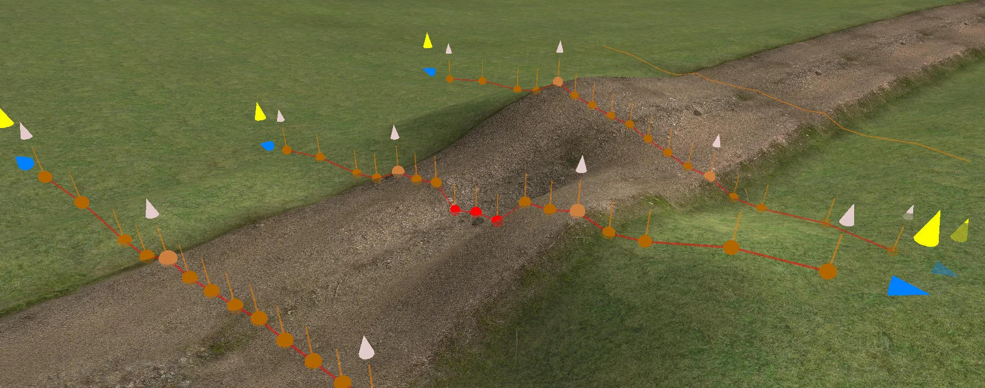 Editing the cross-section points of a track